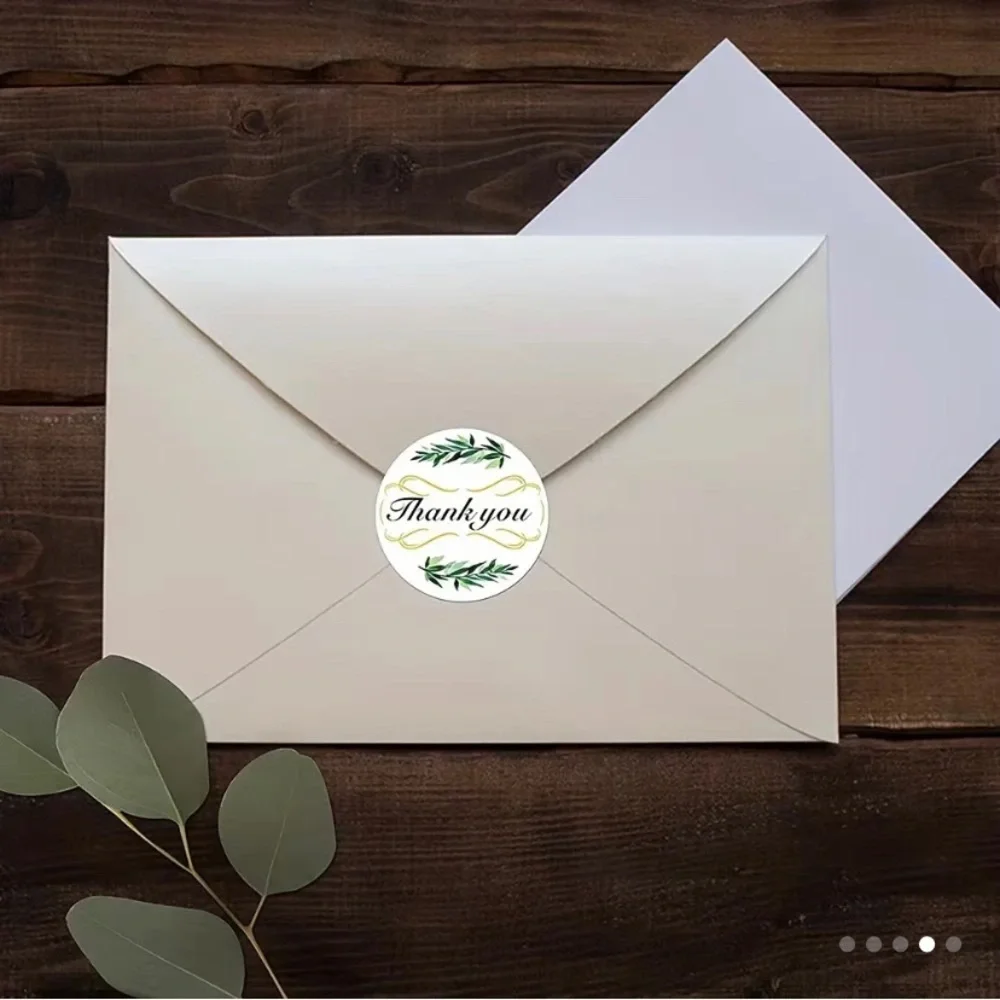 500pcs green leaves‎ thank you stickers